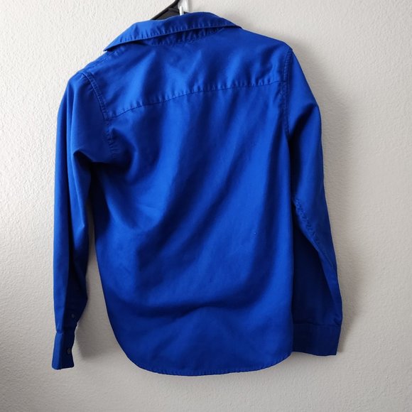Calvin Klein Royal Blue Sateen Shirt BOYS - Picture 5 of 10